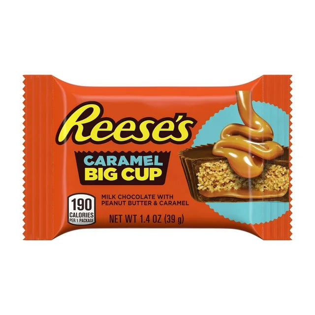 Reese's Big Cup Caramel Milk Chocolate Peanut Butter Cups Candy, Pack 