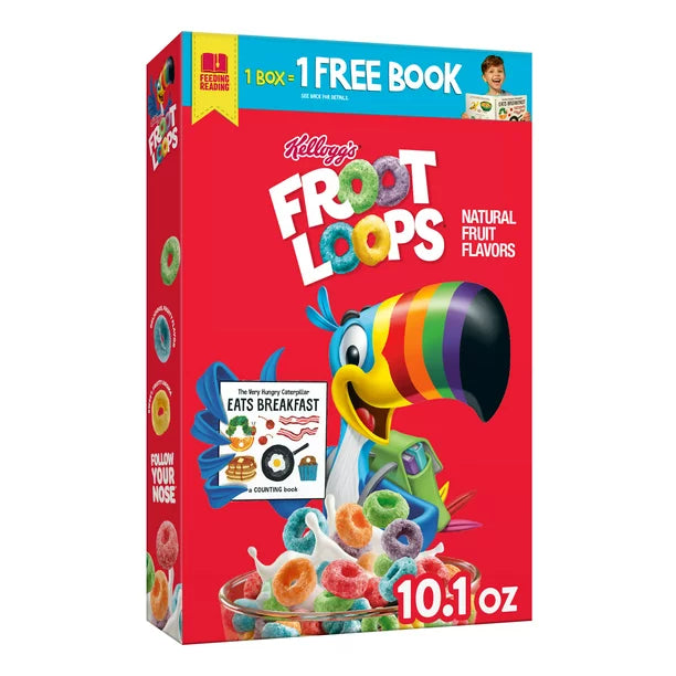  Kellogg's Froot Loops - Bolsa de cereales reducidos en azúcar,  1 onza (paquete de 96) : Comida Gourmet y Alimentos