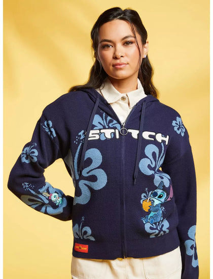 Stitch Sudadera Hoodie Con Zipper