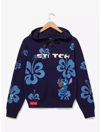 Stitch Sudadera Hoodie Con Zipper