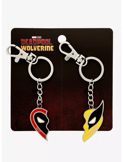 Marvel Deadpool & Wolverine Best Friends Heart Magnetic Llavero Mejores Amigos