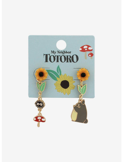 Estudio Ghibli Set De Aretes Totoro Flores