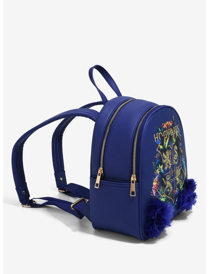 Harry Potter Mochila Hogwarts Flores Azules