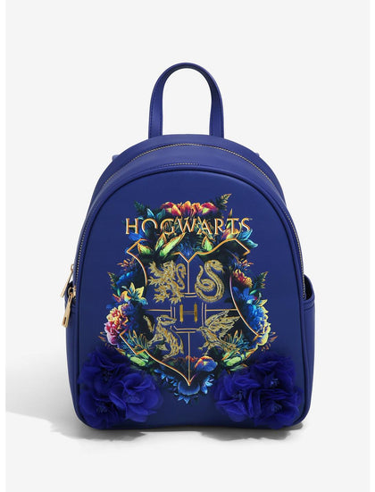 Harry Potter Mochila Hogwarts Flores Azules