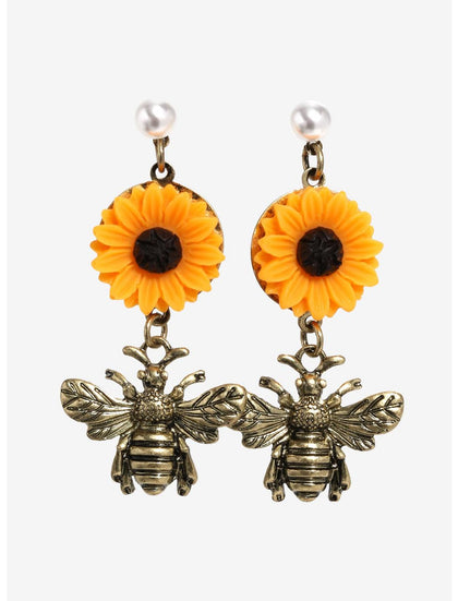 Aretes Abeja Y Girasol