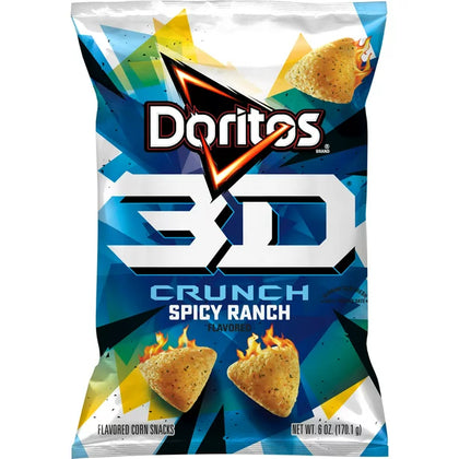 Doritos 3D Crunch Spicy Ranch Flavored Corn Snacks, 6 oz