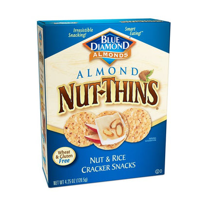 Blue Diamond Almonds Nut-Thins Almond Original Rice Cracker Snacks with Almonds, 4.25 oz