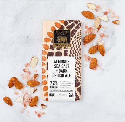 Endangered Species Chocolate Dark Chocolate with Sea Salt & Almonds - 3oz