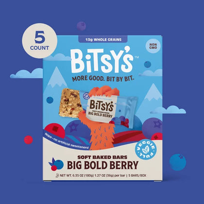 Bitsy's Soft Baked Bars, Big Bold Berry, Snack Bars, 5 barras