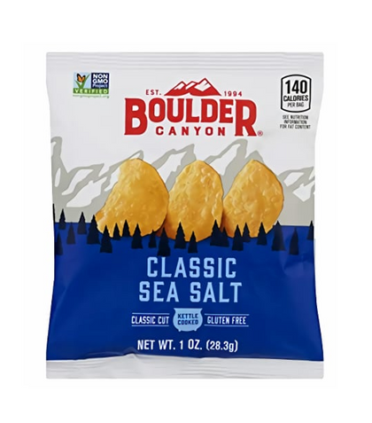 Boulder Canyon Sea Salt Kettle Chips, 12 Paquetes de 1oz