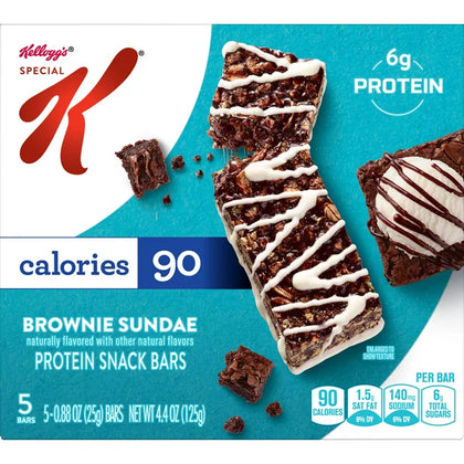 Kellogg's Special K Protein Snack Bars, Brownie Sundae, Caja de 5, 4.4 Oz