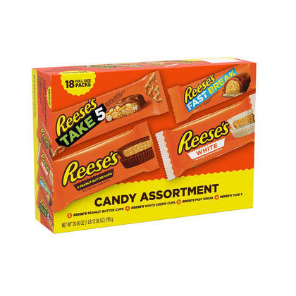 Reese's, Chocolate and White Creme Peanut Butter, Paquete Variado de 18 barras, 28.06oz