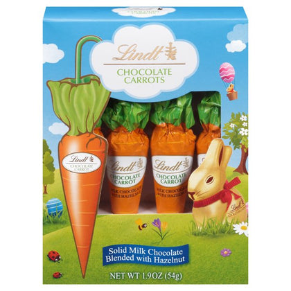 Lindt Chocolate Carrots, Milk Chocolate with Hazelnut, Easter, 1.9 Oz