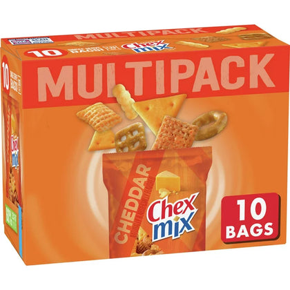 Chex Mix Snack Mix, Cheddar, Bolsas de Snacks Salados, Multipack, 1.75 oz, Cont. 10