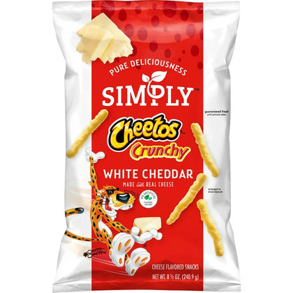 Simply Cheetos White Cheddar Crunchy Cheese Flavored Snacks, Bolsa de 8.5 oz