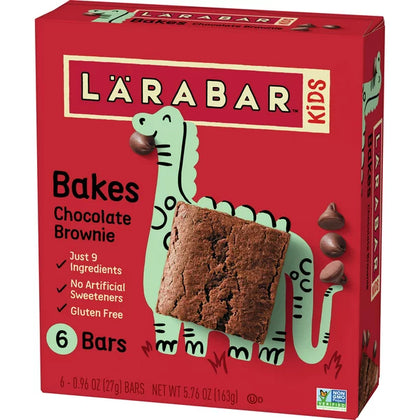 Larabar Kid Gluten Free Bar, Chocolate Brownie, 6 Bars, 5.76 oz