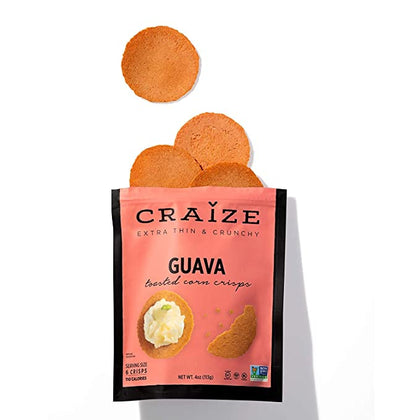 Craize Toasted Corn Crisps Guava Flavor, 6 Paquetes de 4oz