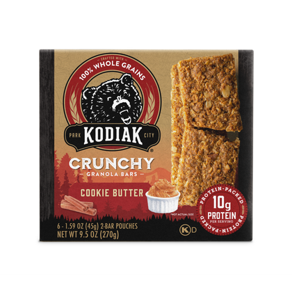 Kodiak Cakes Cookie Butter Crunchy Granola Bars, 10g of Protein, Cont. 6, 1.59 oz