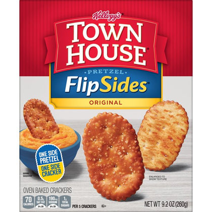 Kellogg's Town House Pretzel FlipSides Crackers, Original, Caja de 9.2 Oz