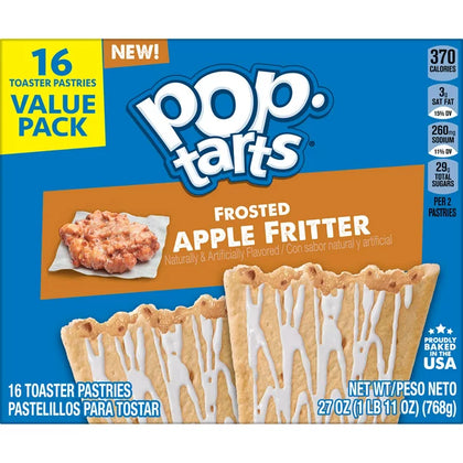 Pop-Tarts Toaster Pastries, Buñuelo Glaseado de Manzana, Caja de 8, 27 Oz