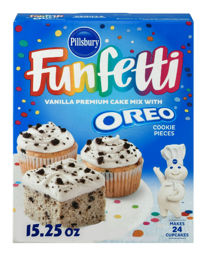 Pillsbury Funfetti Vanilla Cake Mix with OREO Cookie Pieces