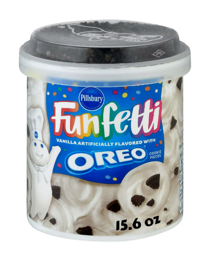 Pillsbury Funfetti Vanilla Frosting with OREO Cookie Pieces, 15.6 Oz