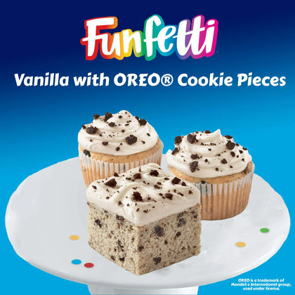 Pillsbury Funfetti Vanilla Frosting with OREO Cookie Pieces, 15.6 Oz