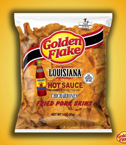 Golden Flake Louisiana Hot Sauce Fried Pork Skins - 3oz