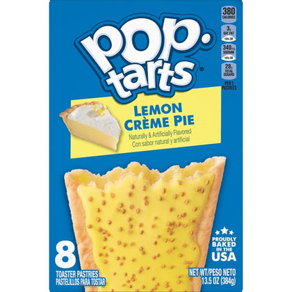 Pop-Tarts Toaster Pastries, Breakfast Foods, Frosted Lemon Creme Pie, Caja de 8, 13.5 Oz,