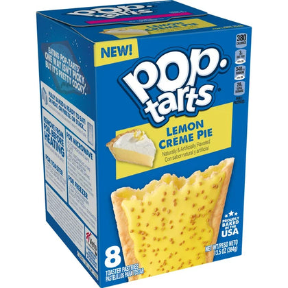 Pop-Tarts Toaster Pastries, Breakfast Foods, Frosted Lemon Creme Pie, Caja de 8, 13.5 Oz,