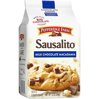 Pepperidge Farm Sausalito Crispy Milk Chocolate Macadamia Cookies, 7.2 oz. Bolsa