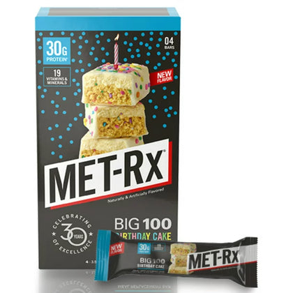 MET-Rx Big 100 Bar, Birthday Cake, Protein Bar Snack, Cont. 4