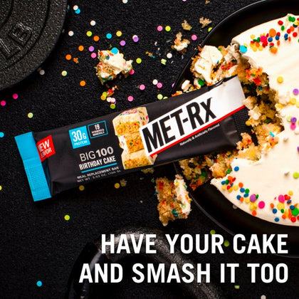 MET-Rx Big 100 Bar, Birthday Cake, Protein Bar Snack, Cont. 4