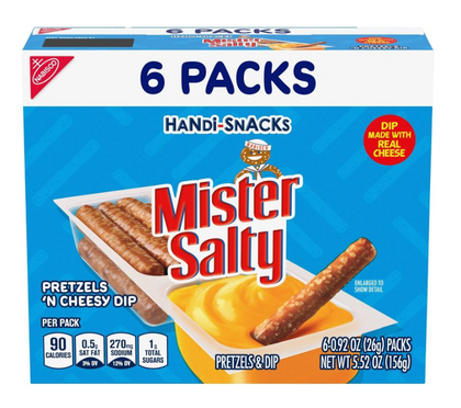 Handi-Snacks Mister Salty Pretzels 'N Cheese Dip - Cont. 6 / 0.92oz