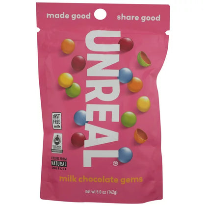 Unreal Candy Coated Milk Chocolate Gems, 6 oz