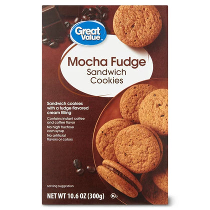 Great Value Mocha Fudge Sandwich Cookies, 10.6 oz