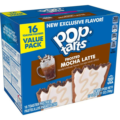 Pop-Tarts Toaster Pastries, Frosted Mocha Latte, 8 Ct, 27 Oz, Box