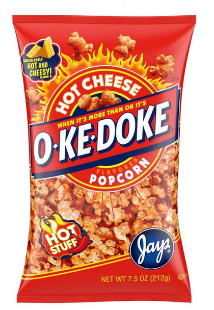 O-Ke-Doke Hot Cheese Flavored Popcorn - 7.5oz