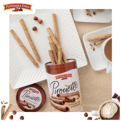 Pepperidge Farm Pirouette Cookies, Chocolate Hazelnut Créme Filled Wafers, Lata de 13.5 Oz