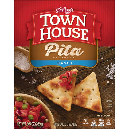 Kellogg's Town House Pita Crackers, Sea Salt, Caja de 9.5 Oz