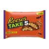 REESE'S, TAKE 5 Pretzel, Caramel, Peanut Butter, Peanut, Chocolate Snack Size Candy Bars, Halloween, 19.5 oz, Jumbo Bag