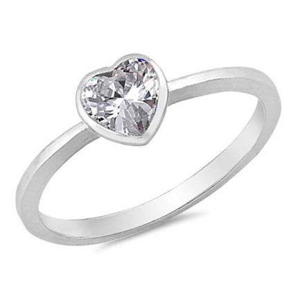 ANILLO CZ CORAZON PLATA.925 PROMESA