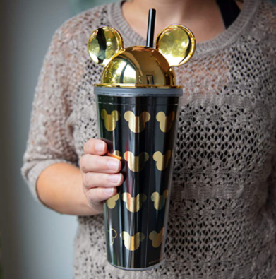 Mickey Mouse Termo Negro y Dorado Disney