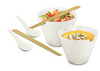 Bowl De Maruchan Ramen Cerámica Plato Blanco Set de 2