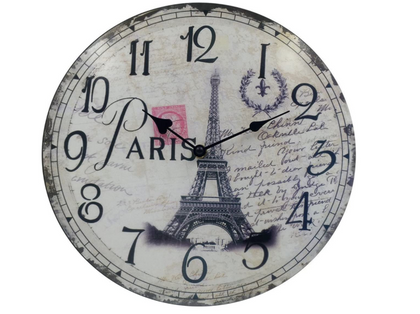 Reloj Pared Torre Eiffel Amor Paris