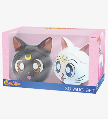 Set de Tazas Sailor Moon Taza Luna y Artemis