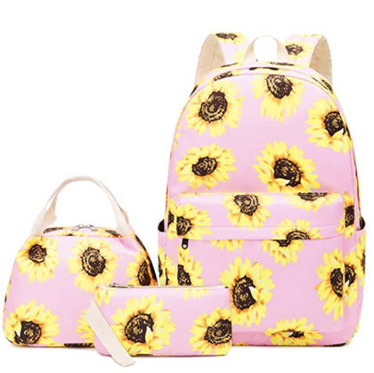 Mochila Rosa Girasoles Set