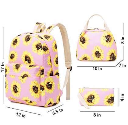 Mochila Rosa Girasoles Set