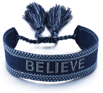 Pulsera Tejida Azul Believe