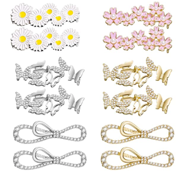 12 Clips Para Cordones Pin Agujetas Flores